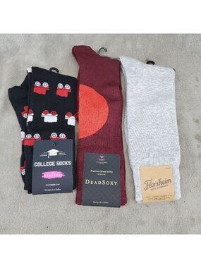 Sock Bundle Three Pack Mens One Size Three Pack of Crew Socks *NWT*